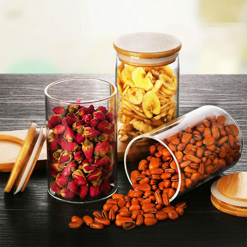 Borosilicate Handmade Glass Jar, Air Tight Food Safe Storage