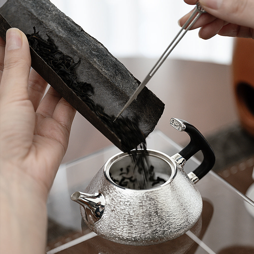 Zhengshan Shipiao Pure Silver Teapot-Pine Spring Reflecting the Moon[Ag999]