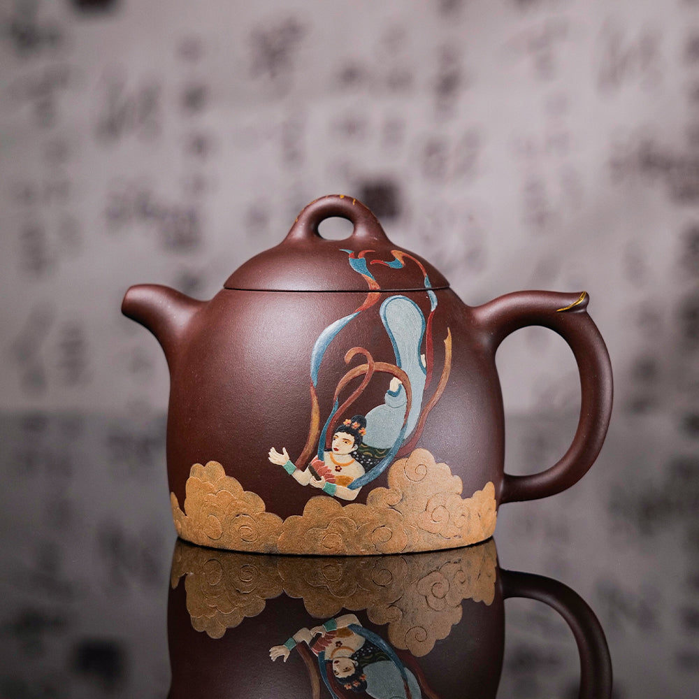 YiXing ZiSha宜兴紫砂 Flying Qin Quan teapot 飞天秦权壶[ZS05]
