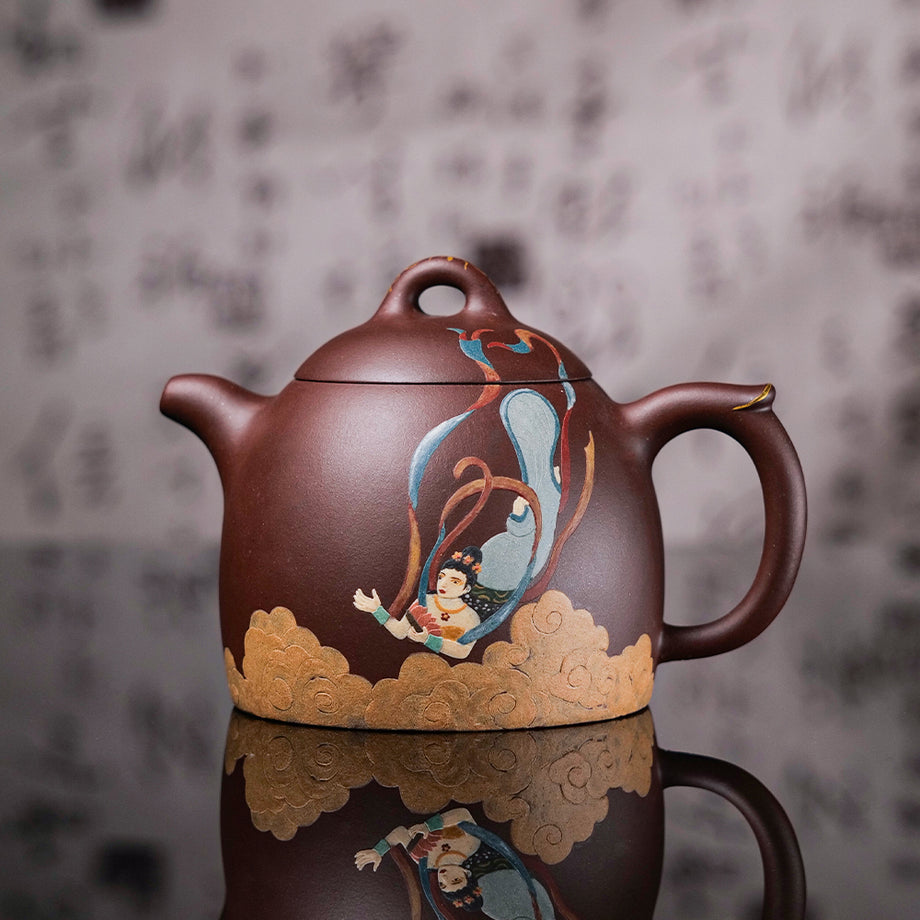 YiXing ZiSha宜兴紫砂 Flying Qin Quan teapot 飞天秦权壶[ZS05
