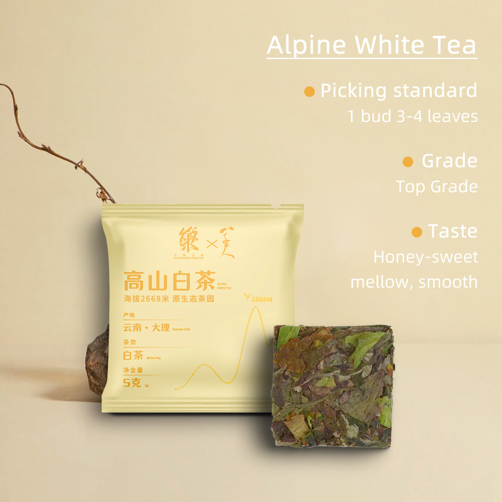 Yunnan 2668m Altitude Organic Manor White Tea Pouch