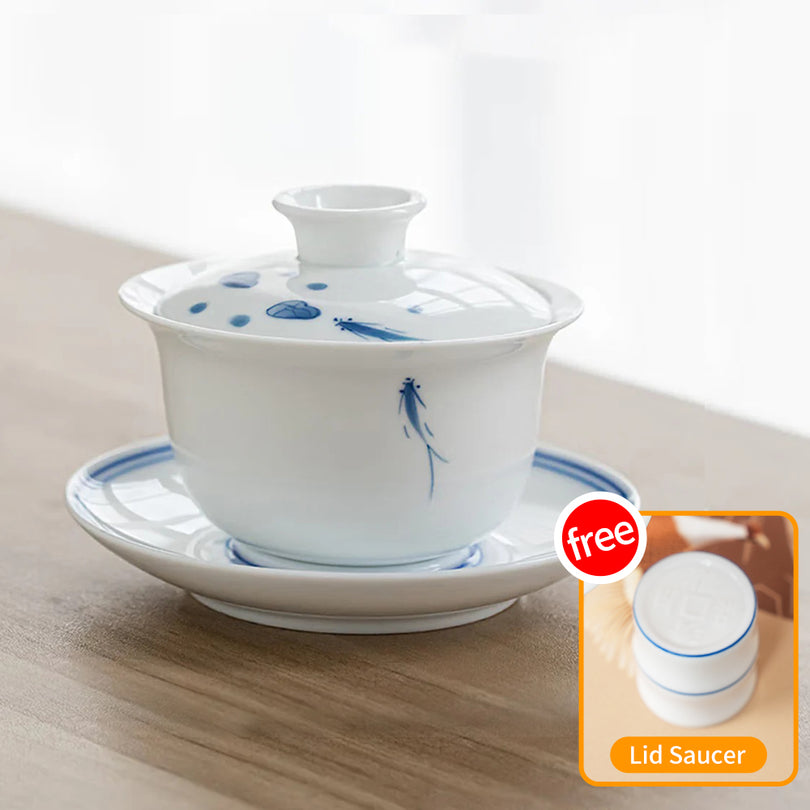Three Fish Figure Hand-Painted TeaSet Gift Box三鱼手绘茶具礼盒[TS20]