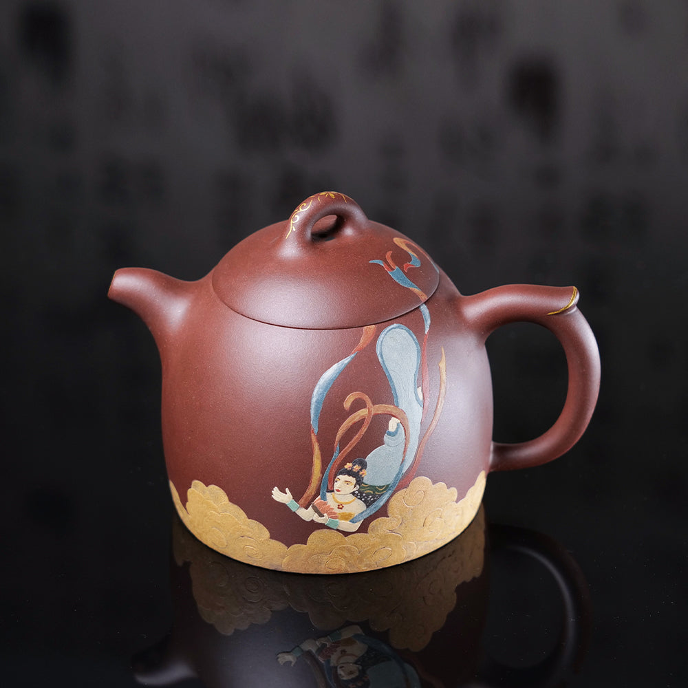 YiXing ZiSha宜兴紫砂 Flying Qin Quan teapot 飞天秦权壶[ZS05]