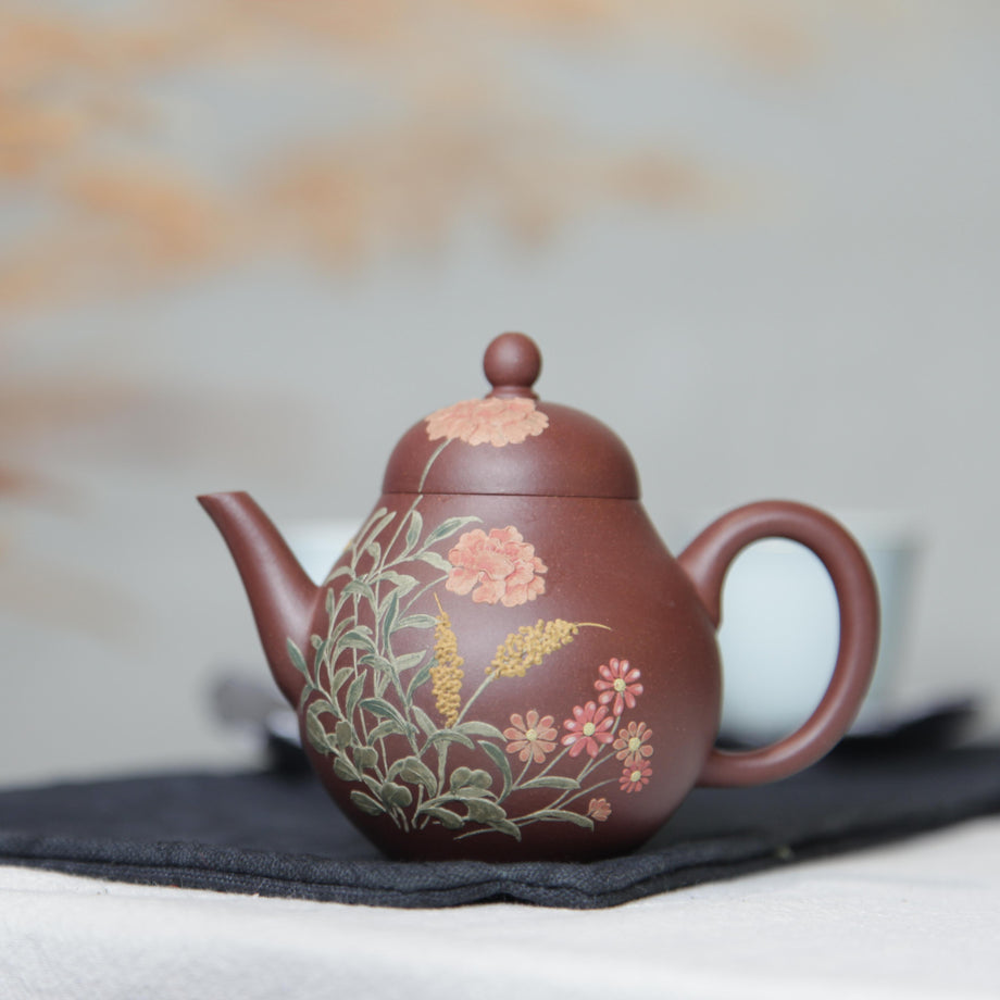 中国宜興紫砂【梨皮泥正角下方盆】 6.8㎝ 宜興紫砂/急須 60