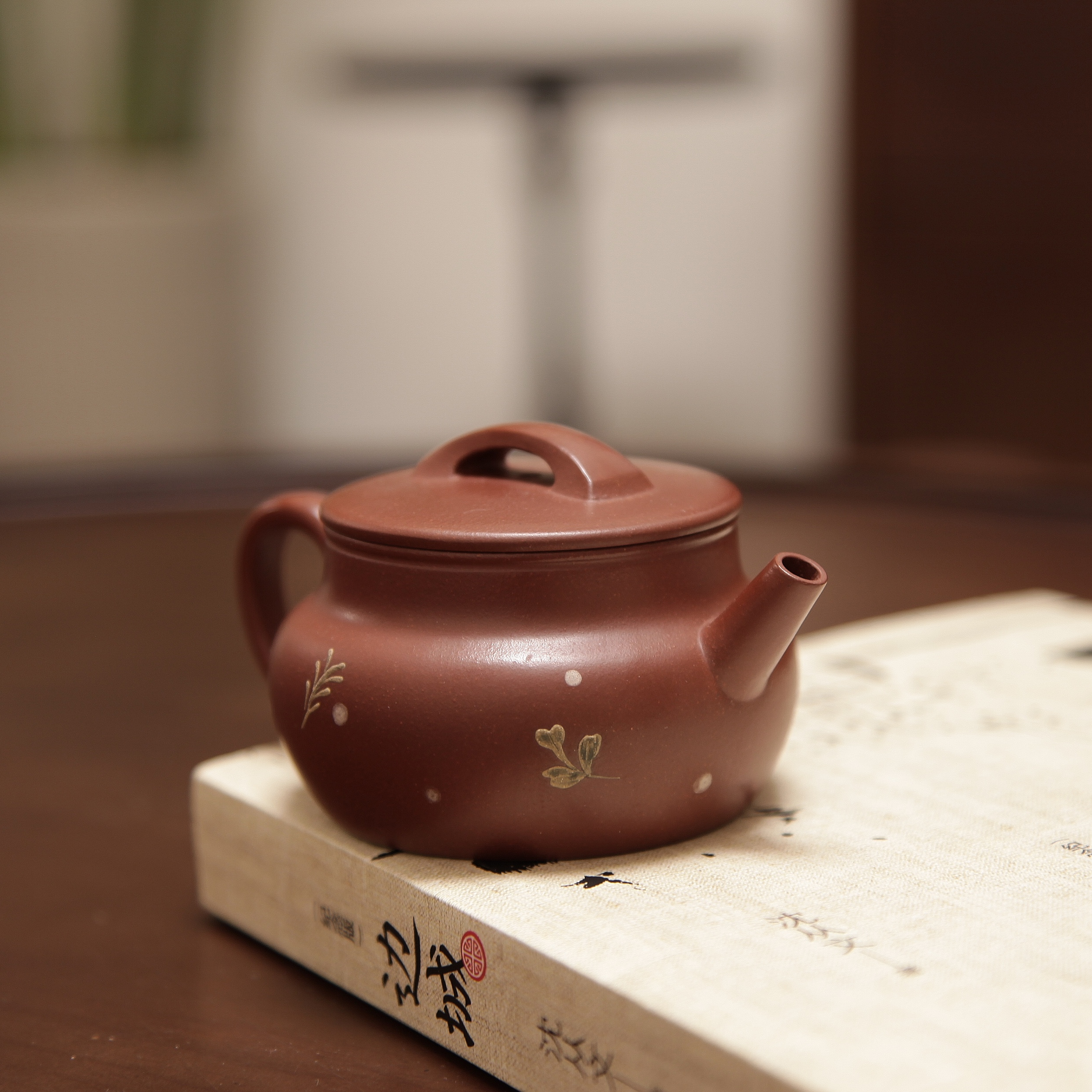 YiXing ZiSha Red Purple Clay Brocade Drum Pot 红紫泥锦鼓壶[ZS69]