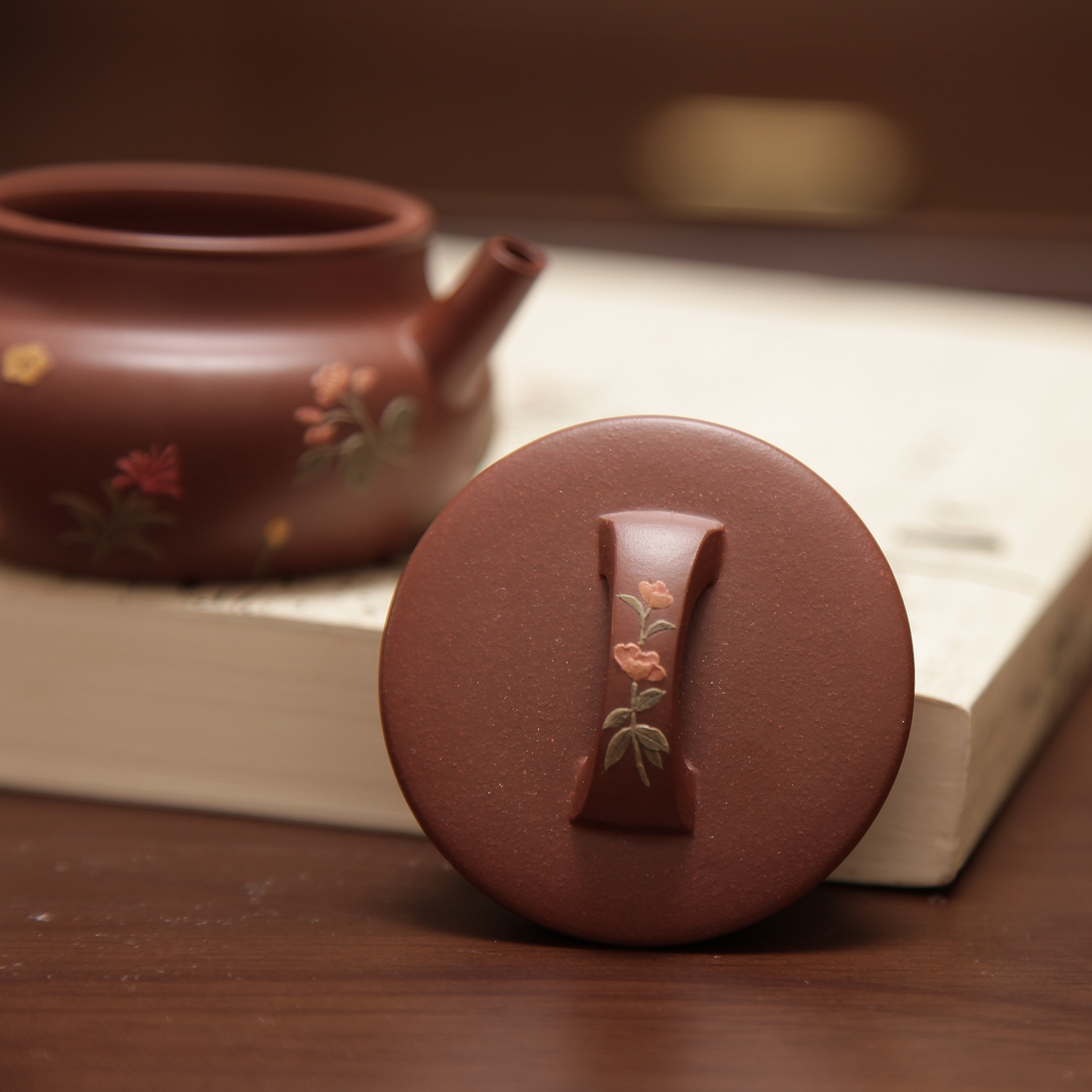 YiXing ZiSha Red Purple Clay Brocade Drum Pot 红紫泥锦鼓壶[ZS69]