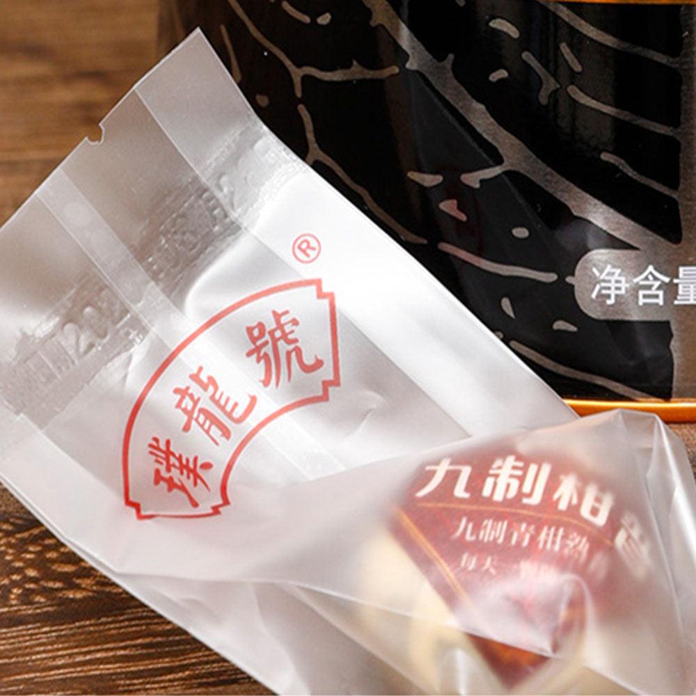 Pu Long Hao璞龙号-Nine-process Dried Tangerine Peel (Jiu Zhi Chen Pi )Ripe Pu‘erh Tea 500g Can - Lapsangstore