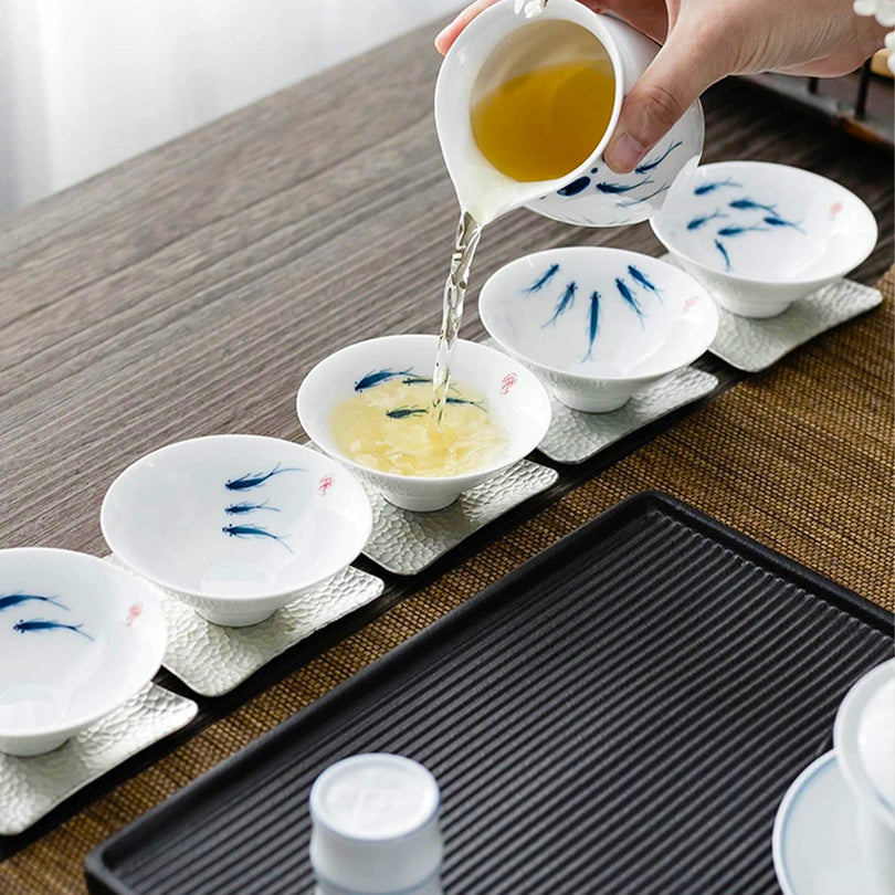 Three Fish Figure Hand-Painted Gongdao - Lapsangstore