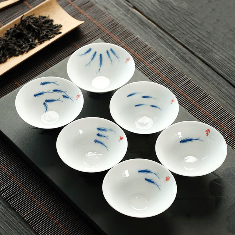 Three Fish Figure Hand-Painted Cup-Lapsangstore