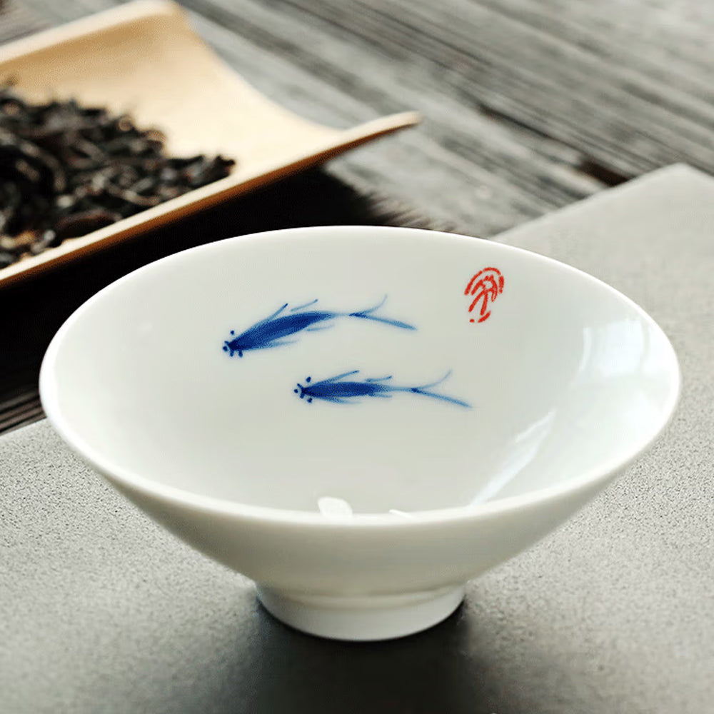 Three Fish Figure Hand-Painted Cup-Lapsangstore