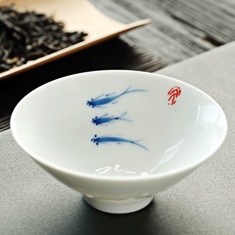 Three Fish Figure Hand-Painted Cup-Lapsangstore