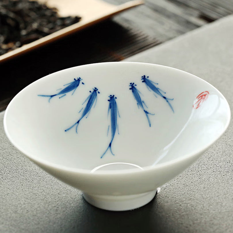 Three Fish Figure Hand-Painted Cup-Lapsangstore