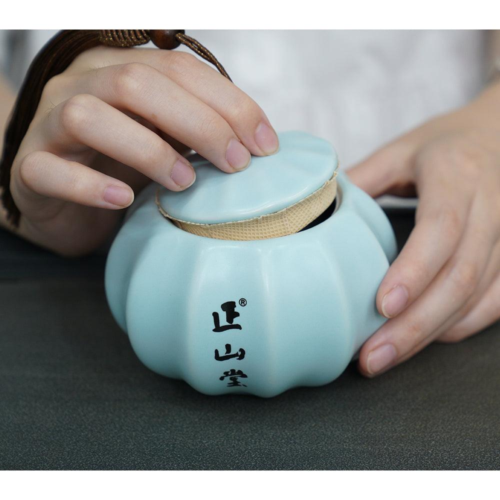 Zheng Shan Tang Celadon Tea Storage Can （Cumpkin） - Lapsangstore