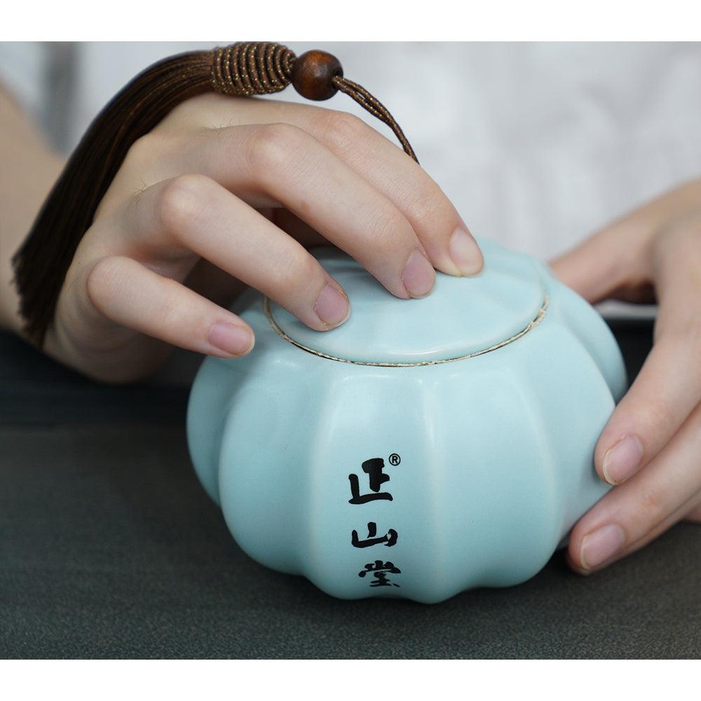 Zheng Shan Tang Celadon Tea Storage Can （Cumpkin） - Lapsangstore